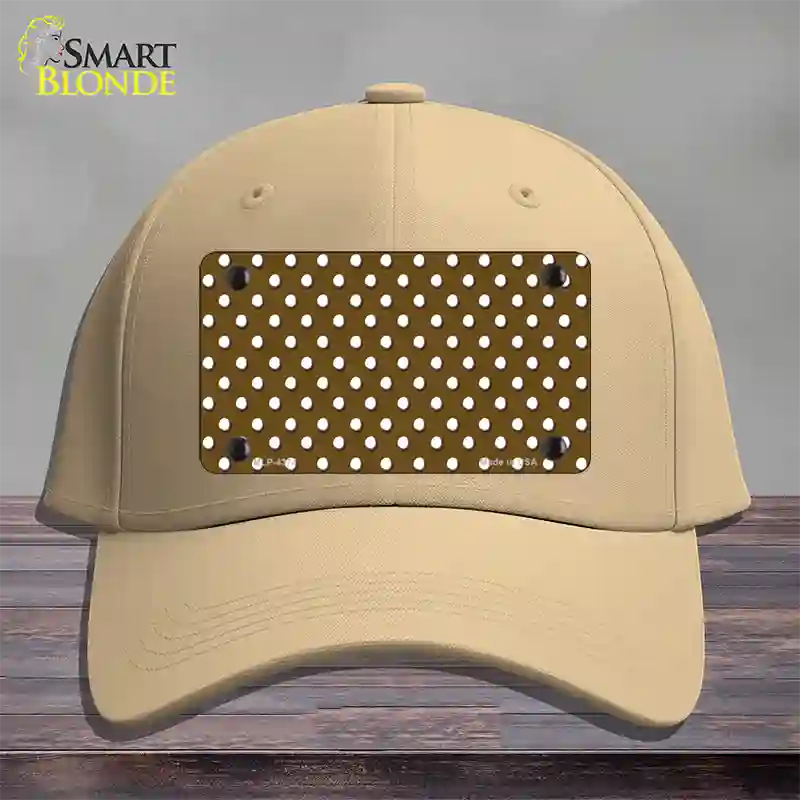 Brown Polka Dot Novelty License Plate Hat Cotton / Khaki