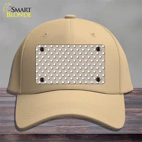 Tan Polka Dot Novelty License Plate Hat Cotton / Khaki