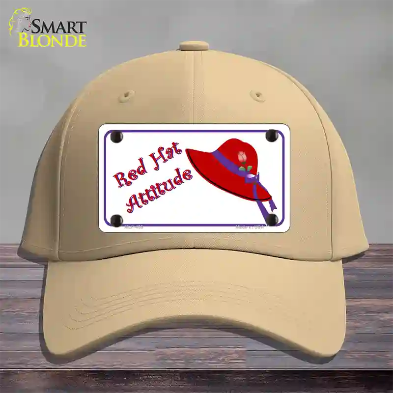 Red Hat Attitude Novelty License Plate Hat Cotton / Khaki