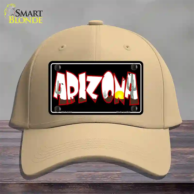 Arizona Black Novelty License Plate Hat Cotton / Khaki