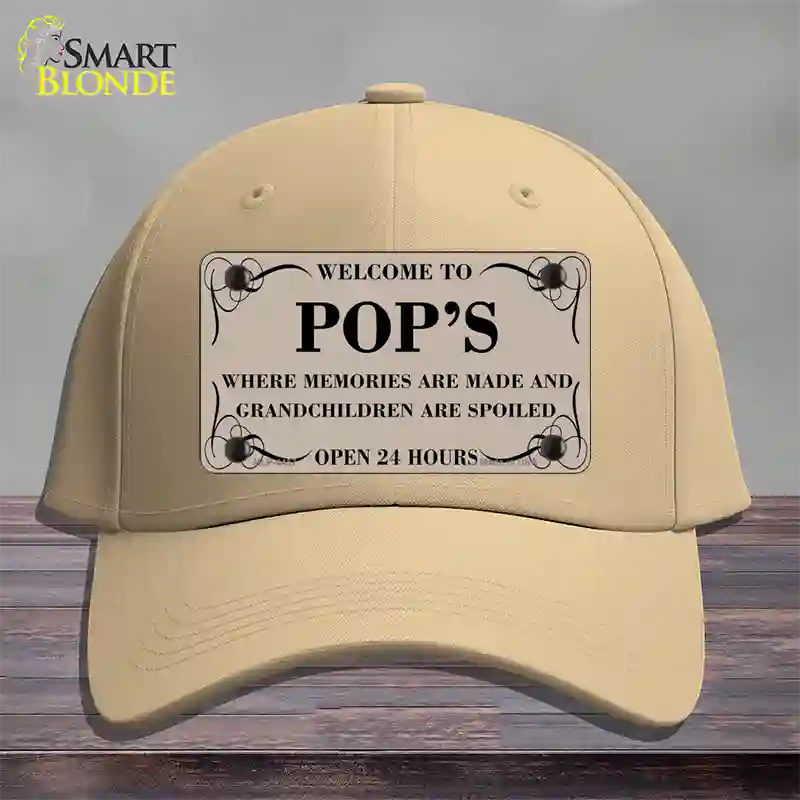 Welcome To Pops Novelty License Plate Hat Cotton / Khaki