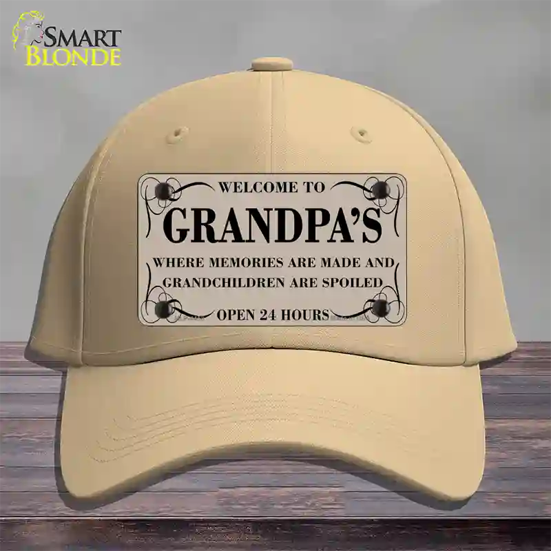 Welcome To Grandpas Novelty License Plate Hat Cotton / Khaki