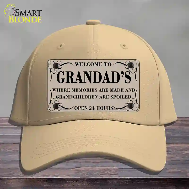 Welcome To Grandads Novelty License Plate Hat Cotton / Khaki