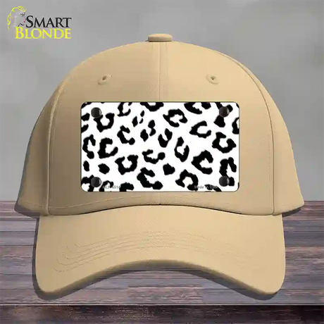 White Black Cheetah Novelty License Plate Hat Cotton / Khaki