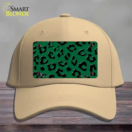 Green Black Cheetah Novelty License Plate Hat Cotton / Khaki