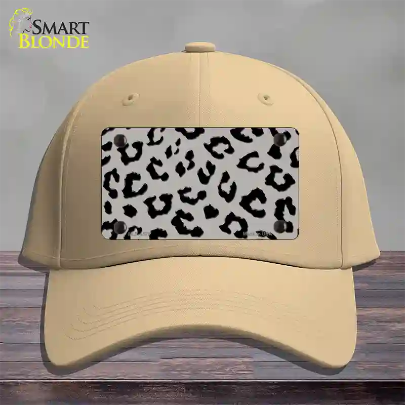 Grey Black Cheetah Novelty License Plate Hat Cotton / Khaki