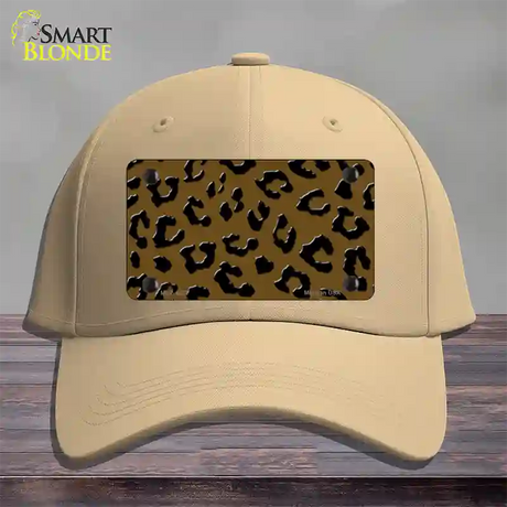 Brown Black Cheetah Novelty License Plate Hat Cotton / Khaki