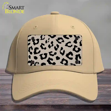 Tan Black Cheetah Novelty License Plate Hat Cotton / Khaki