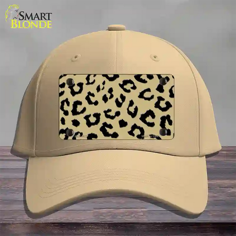 Gold Black Cheetah Novelty License Plate Hat Cotton / Khaki