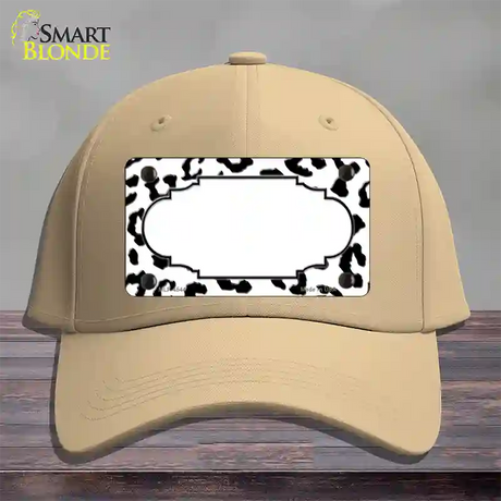 White Black Cheetah Scallop Novelty License Plate Hat Cotton / Khaki