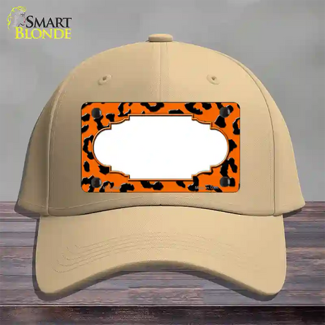 Orange Black Cheetah Scallop Novelty License Plate Hat Cotton / Khaki