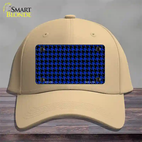 Blue Black Houndstooth Novelty License Plate Hat Cotton / Khaki