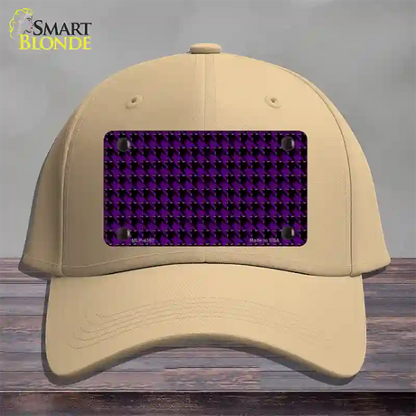 Purple Black Houndstooth Novelty License Plate Hat Cotton / Khaki