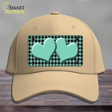 Mint Black Houndstooth Mint Center Hearts Novelty License Plate Hat Cotton / Khaki