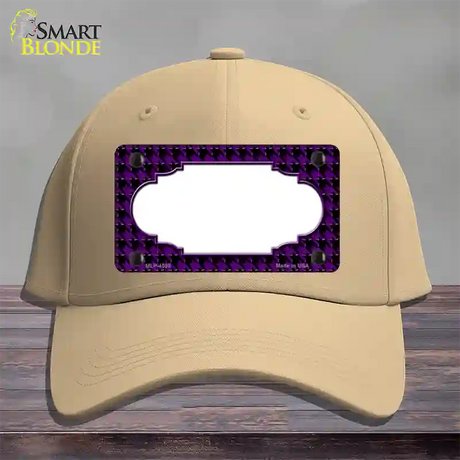 Purple Black Houndstooth Scallop Center Novelty License Plate Hat Cotton / Khaki