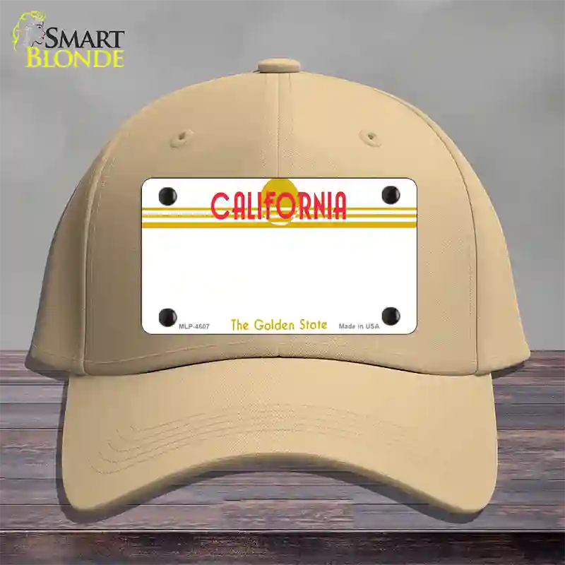 California Golden State Plate State Blank Novelty License Plate Hat Cotton / Khaki