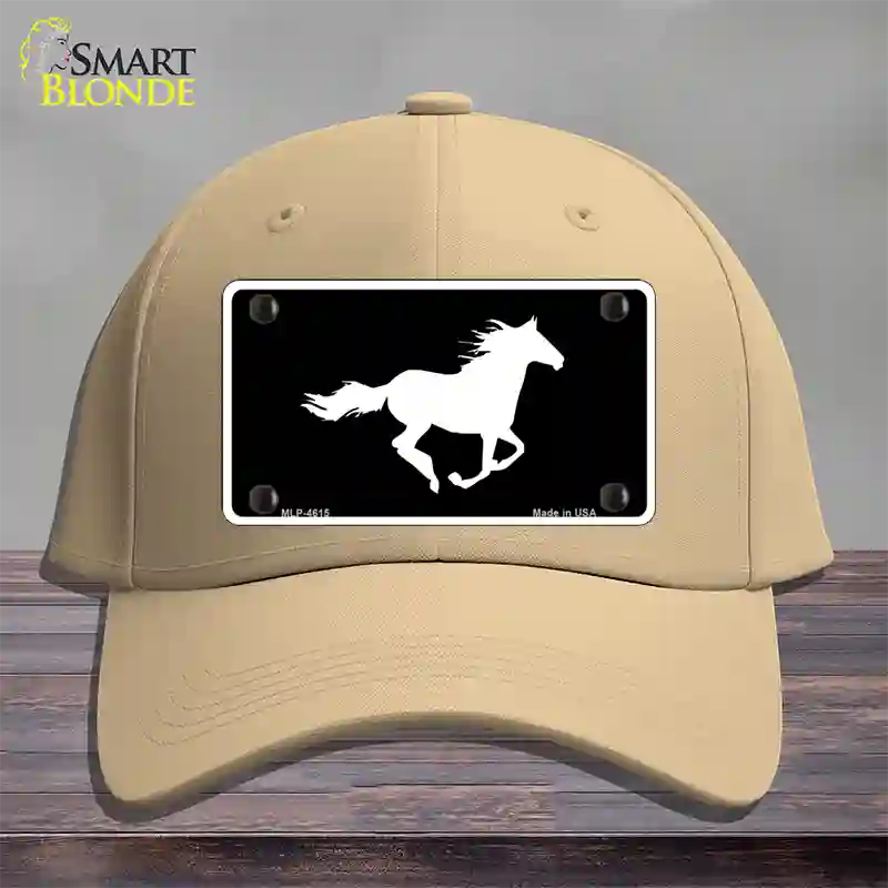 Running Horse Novelty License Plate Hat Cotton / Khaki