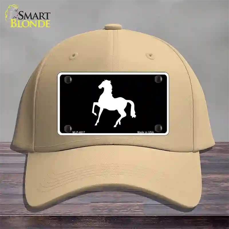 Horse Prancing Novelty License Plate Hat Cotton / Khaki