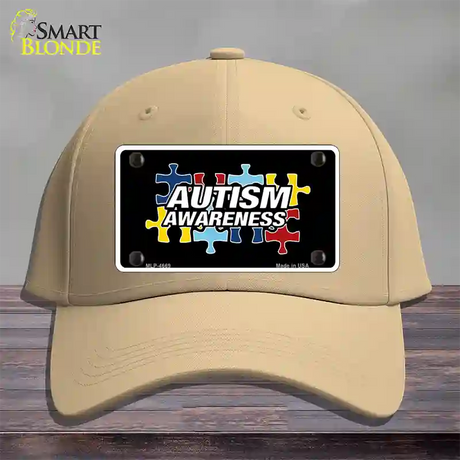 Autism Awareness Novelty License Plate Hat Sign Cotton / Khaki