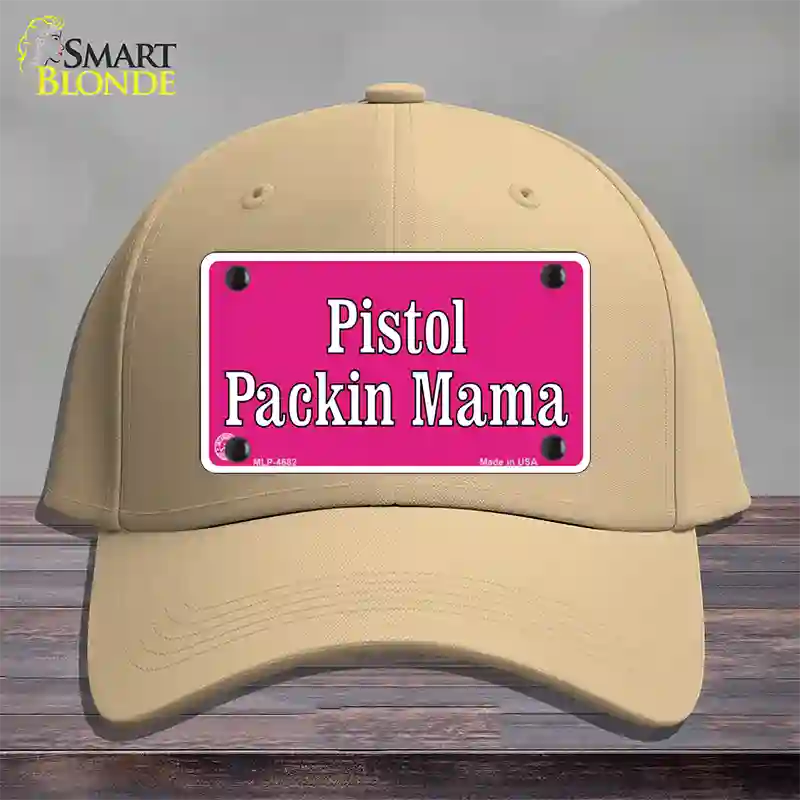 Pistol Packin Mama Novelty License Plate Hat Cotton / Khaki