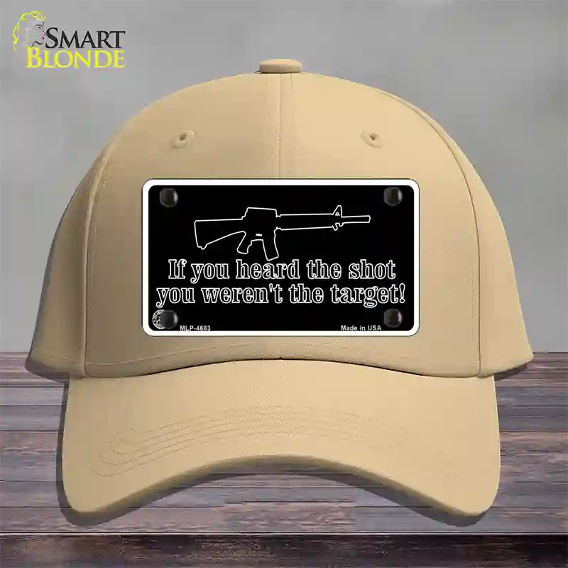 Heard The Shot Novelty License Plate Hat Cotton / Khaki