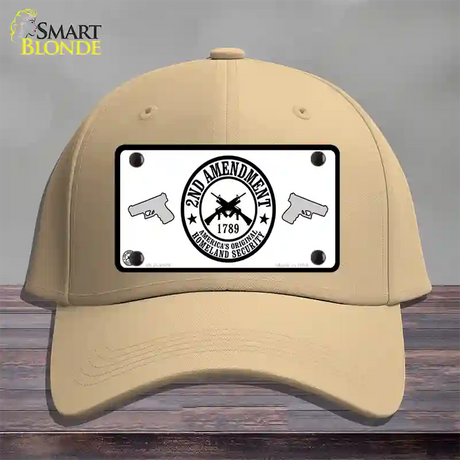 2nd Amendment Novelty License Plate Hat Cotton / Khaki