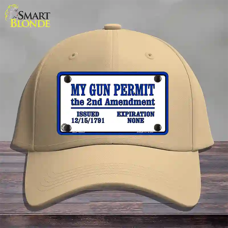 My Gun Permit Novelty License Plate Hat Cotton / Khaki