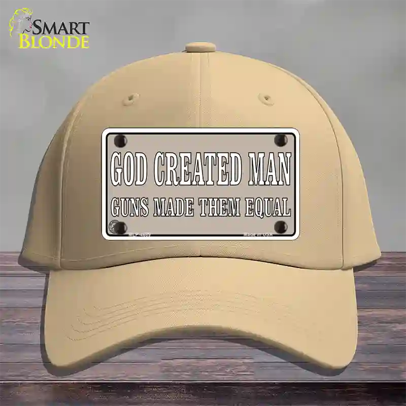 Guns Made Them Equal Novelty License Plate Hat Cotton / Khaki