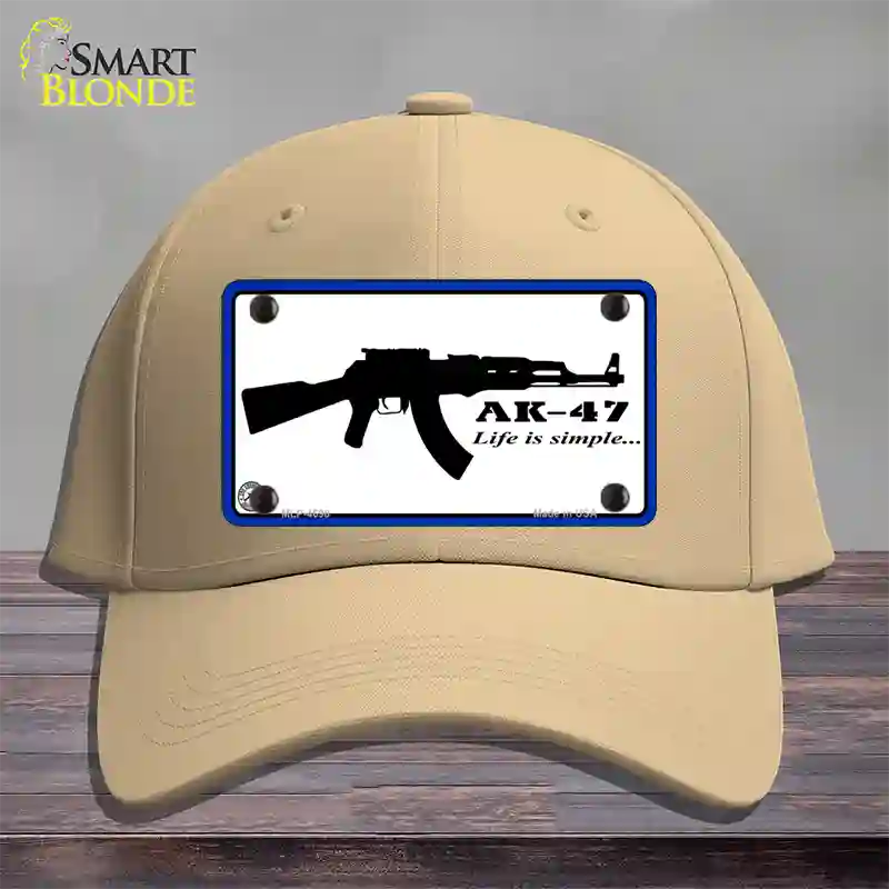 Life Is Simple Novelty License Plate Hat Cotton / Khaki