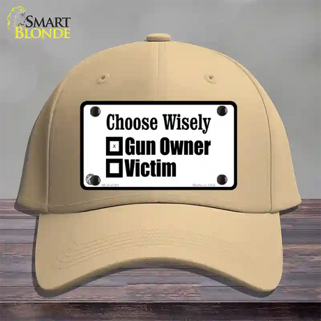 Choose Wisely Novelty License Plate Hat Cotton / Khaki