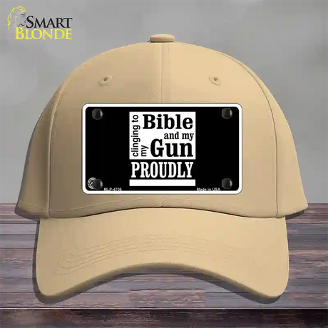 My Bible And My Gun Novelty License Plate Hat Cotton / Khaki