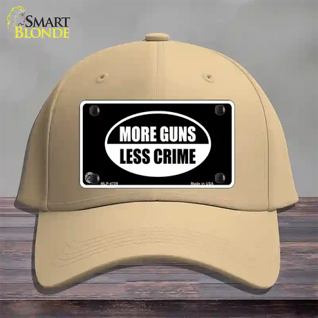 More Guns Less Crime Novelty License Plate Hat Cotton / Khaki