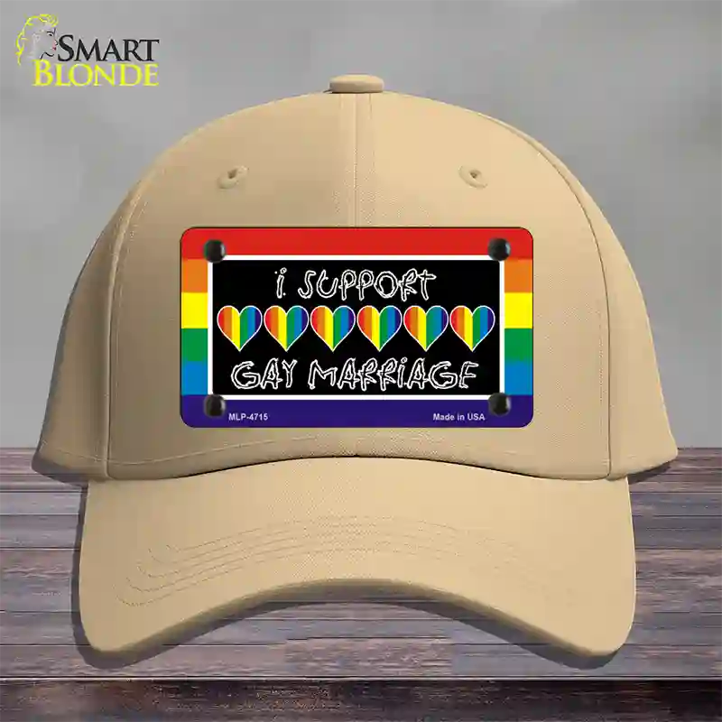 Support Gay Marriage Novelty License Plate Hat Cotton / Khaki