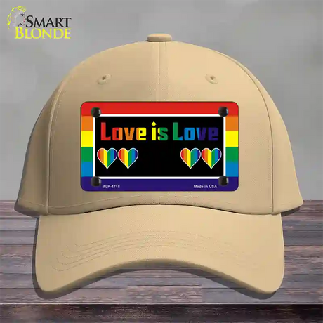 Love Is Love Novelty License Plate Hat Cotton / Khaki