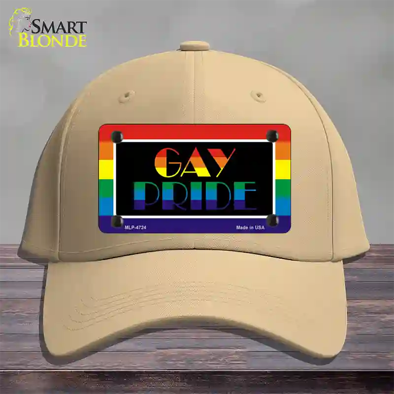 Gay Pride Novelty License Plate Hat Cotton / Khaki