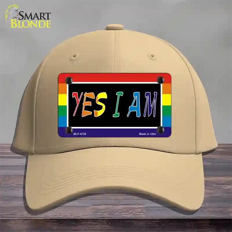 Yes I Am Novelty License Plate Hat Cotton / Khaki