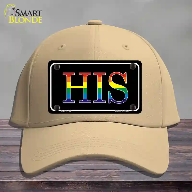 His Rainbow Novelty License Plate Hat Cotton / Khaki