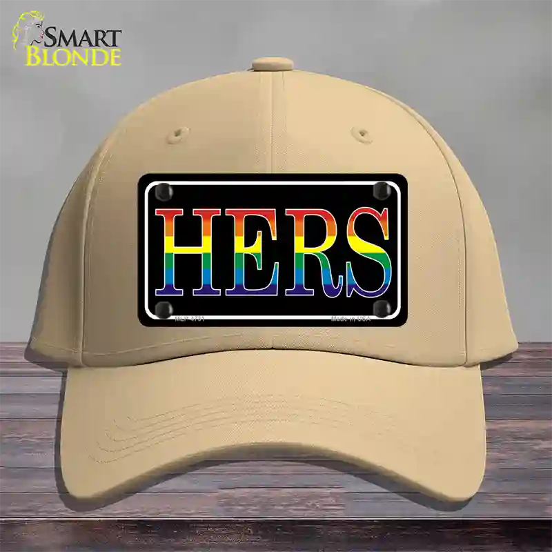 Hers Rainbow Novelty License Plate Hat Cotton / Khaki