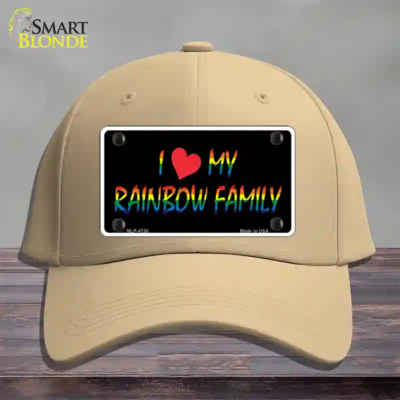 I Love My Rainbow Family Novelty License Plate Hat Cotton / Khaki