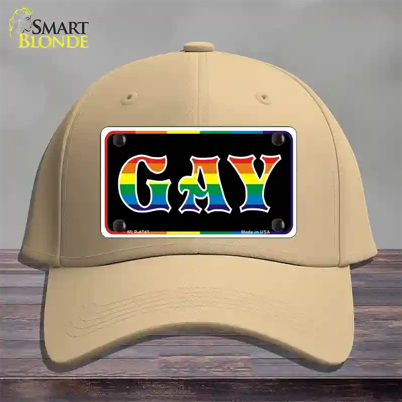 Gay Novelty License Plate Hat Cotton / Khaki