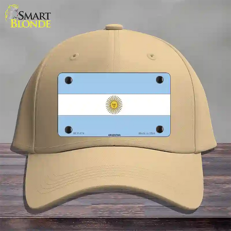 Argentina Flag Novelty License Plate Hat Cotton / Khaki