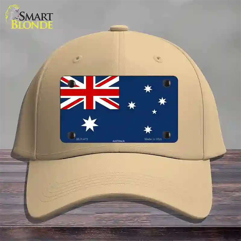 Australia Flag Novelty License Plate Hat Cotton / Khaki