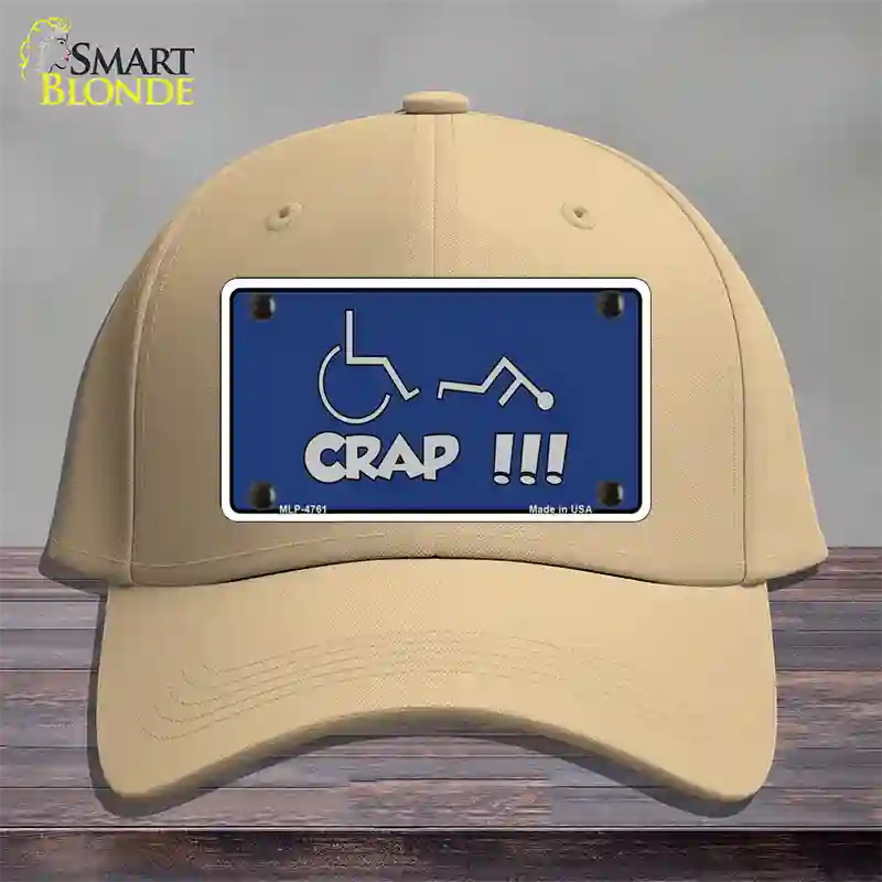 Handicap Crap Logo Novelty License Plate Hat Cotton / Khaki