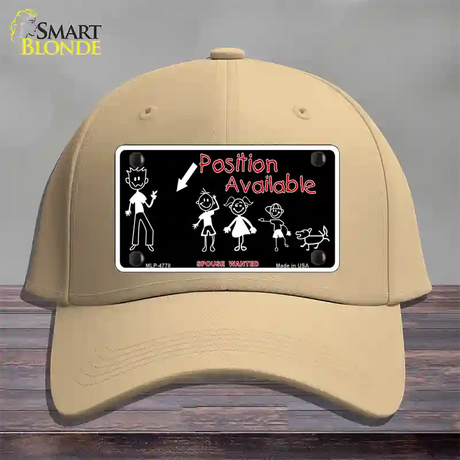 Position Available Novelty License Plate Hat Cotton / Khaki