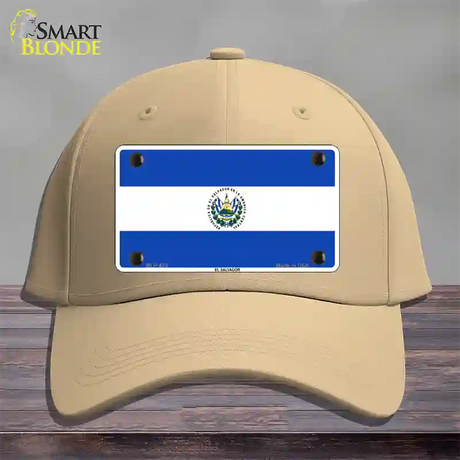 El Salvador Flag Novelty License Plate Hat Cotton / Khaki