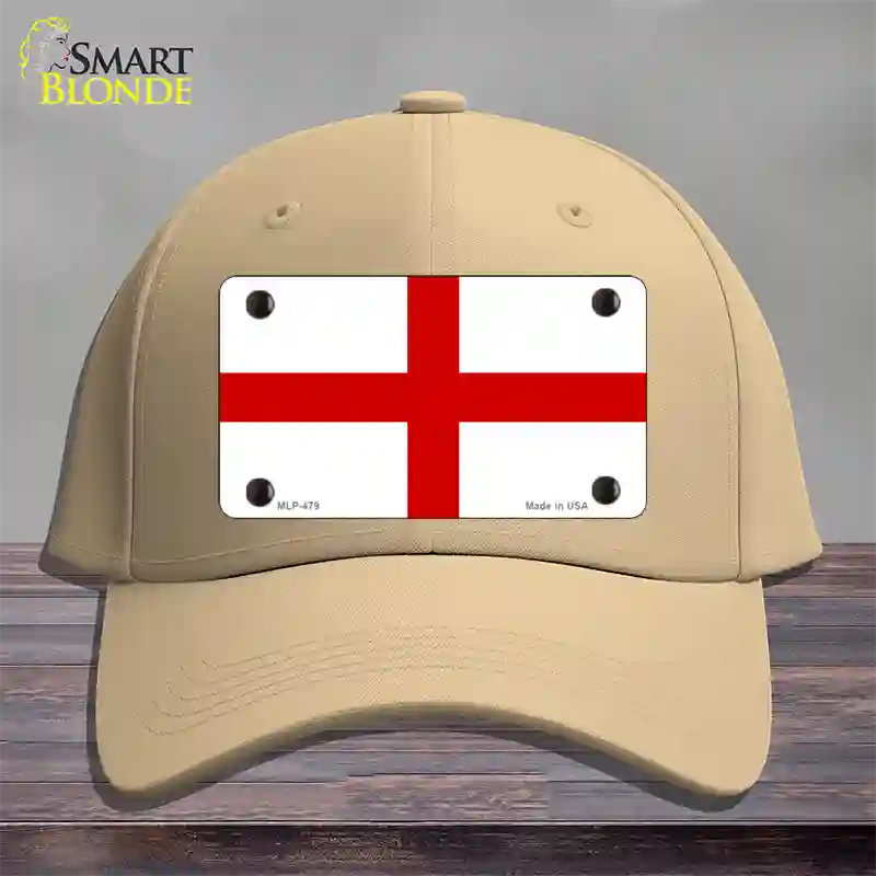 England Flag Novelty License Plate Hat Cotton / Khaki