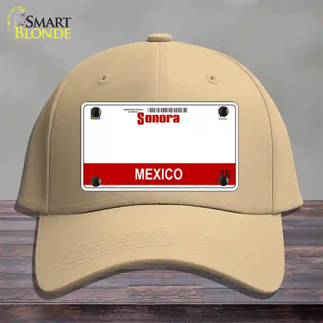 Sonora Mexico Novelty License Plate Hat Cotton / Khaki