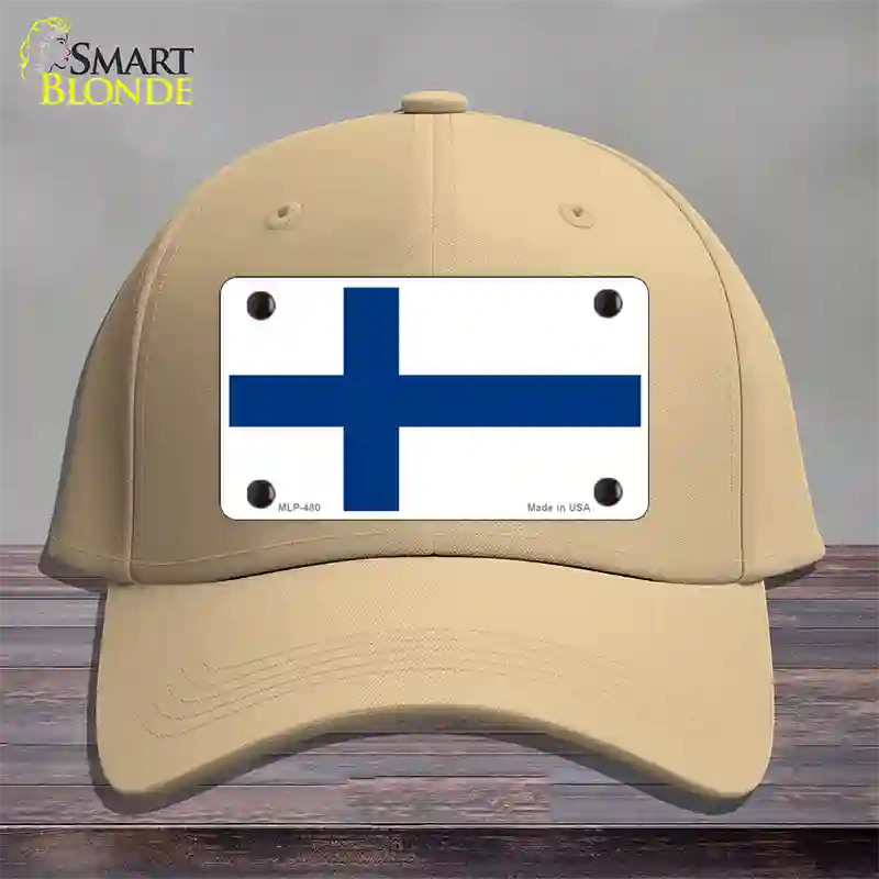 Finland Flag Novelty License Plate Hat Cotton / Khaki