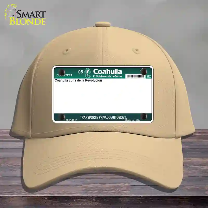 Coahuila Mexico Novelty License Plate Hat Cotton / Khaki