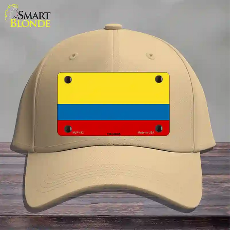 Colombia Flag Novelty License Plate Hat Cotton / Khaki